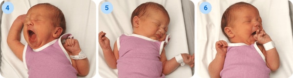 Mid Baby Feeding cues including stretching, increasing movement, hand to mouth