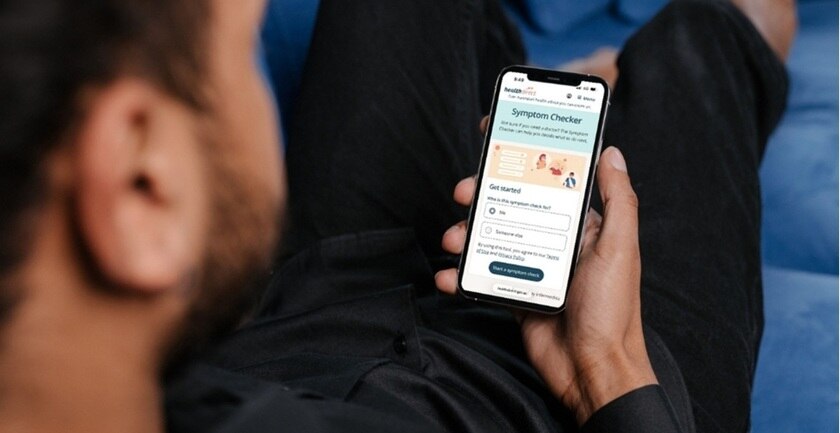Someone using a tablet for virtual healthcare