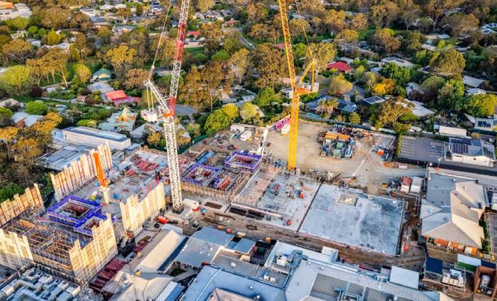 Photo of the Mount Barker Hospital site development taken in October