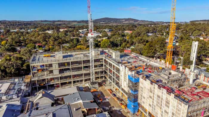 Photo of the Mount Barker Hospital site development taken in November