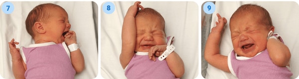 Late Baby Feeding cues including crying, agitated body, turning red